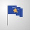 Kosovo waving Flag creative background