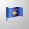 Kosovo waving Shiny Flag design vector