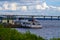 KOSTROMA, RUSSIA - July, 2016: Small marina in Kostroma on the Volga river