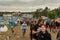 Kostrzyn nad OdrÄ…, Poland - July 15, 2016: tents, people and the main stage at the Przystanek Woodstock music festival PolAndRock