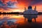 Kota Kinabalu city mosque at sunrise in Sabah, Malaysia