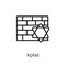 Kotel icon. Trendy modern flat linear vector Kotel icon on white