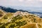 Kotlowa Czuba, rocky Zadni Ornak peak and Kominiarski Wierch mountain ridge on the background in Western Tatras mountains in Polan