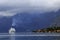 Kotor - Cruise ship, lake and mountains