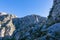 Kotor - Idyllic hiking trail from Kotor to Derinski Vrh, Lovcen mountains, Dinaric Alps, Montenegro. Massive rock formations