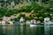 Kotor, Montenegro, 1 june 2017:People go boating along the Boka Bay of Kotor