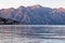 Kotor - Panoramic view of the bay of Kotor during sunrise in summer, Adriatic Mediterranean Sea, Montenegro