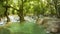 Kouang Si Waterfall, Laos, Luang Prabang. Water flowing in the woods