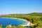 Koukounaries beach bay view in Skiathos