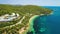 Koukounaries Beach in Skiathos, aerial view