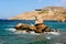 Koumbara beach on Ios Island. Greece