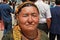 Kov-Ata, Turkmenistan - April 30, 2017: An unknown elderly woman in Turkmen national clothes. Kov-Ata, Turkmenistan - April 30, 20