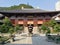 Kowloon Hongkong, October 2 2018, Elegant Nan lian temple with a contrast modern buildings in the background