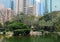 Kowloon Park and Hong Kong Skyline