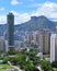 Kowloon side with mountain lion rock in Hong Kong