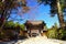 Koyasan, Japan - November 20, 2019: View entrance and exit of Koyasan Shingon Sect Main Temple Kongobu-ji in Koyasan, Japan