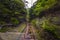 Koyasan - June 04, 2019: Funicular path to Koyasan, Japan