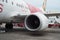 KOZHIKODE, INDIA 31- July, 2015. Air India Airbus aircraft in Kozhikode Airport as it is starting its engines for flight to Dubai