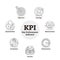 KPI or key performance indicator outlined measurement vector illustration.