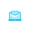 KPI vector icon with laptop and analytics