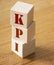 KPI Word Written In Wooden Blocks. Key Performance Indicator Business evaluation concept