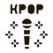 Kpop Microphone Icon Vector Glyph Illustration