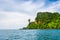 Krabi Beach and mountain boat on the beautiful beach ,Thailand