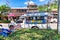 Krabi Town, Thailand - November 24 2019: A pickup truck converted in to local bus in Krabi Town. The bus is operated by local dr