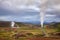 Krafla geothermal power plant aerial view Northeastern Iceland Scandinavia