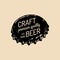 Kraft beer bottle cap logo. Old brewery icon. Lager retro sign. Hand sketched ale illustration. Vector vintage badge.