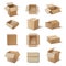 Kraft cardboard boxes for storage products, household goods. Carton packaging, shipping containers.