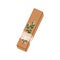 Kraft gift box, holiday cardboard package decorated with berries, leaf branch. Christmas present in craft brown wrapping