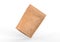 Kraft paper pouch mockup for tea, coffee, pulses, beans, cereals & corn flakes. Blank craft doy-pack mock up on isolated white bac