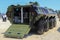 Kragujevac, Serbia - Jun 28, 2021. Lazar 3 armored vehicle, rear side at display of military equipment during the Open day in