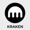 Kraken cryptocurrency bitcoin exchange and blockchain currency vector black and white logo