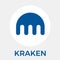 Kraken cryptocurrency bitcoin exchange and blockchain currency vector logo