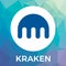 Kraken cryptocurrency bitcoin exchange and blockchain currency vector logo