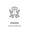 kraken icon vector from fantastic characters collection. Thin line kraken outline icon vector illustration