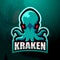 Kraken mascot esport logo design