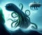 Kraken Octopus, Generative AI Illustration