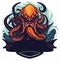 Kraken octopus squid mascot sport gaming esport logo template for squad team club