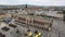 Krakow, aerial view, Main Market Square and the Cloth Hall of the Old Town Poland.