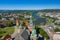 Krakow. Aerial View of Royal Wawel Castle and Gothic Cathedral. Vistula River. Historic center from above. Cracow, Poland