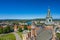 Krakow. Aerial View of Royal Wawel Castle and Gothic Cathedral. Vistula River. Historic center from above. Cracow, Poland