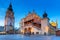 Krakow Cloth Hall at dusk, Poland