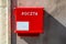 Krakow, Lesser Poland - A Poczta or postal letter box in red