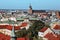 Krakow old town and Mariacka basilica aerial panoramic view, Stare Miasto, Rynek Glowny, Poland