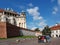 Krakow, Poland - 09.13.2017: Morning town after the rain. Bright sunny day. Castle of polish kings