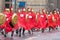 KRAKOW, POLAND - APRIL 28 : Cracovia Marathon. Spartans Children charity group speed on the city streets