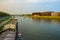 Krakow, Poland - Cracow Old Town, panoramic view of the newly renovated historic Podgorze district by the Vistula river